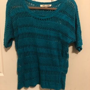 Teal crochet top